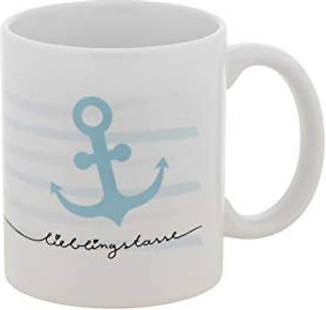 Lieblingstasse "Anker" in blau mit Streifen | Kaffeebecher | Geburtstag | Geschenkidee für Männer | verpackt in passender Geschenkbox | Stay Inspired! by Lisa Wirth