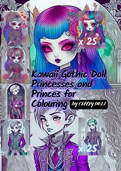 Kawaii Gothic Doll Princesses and Princes for Colouring