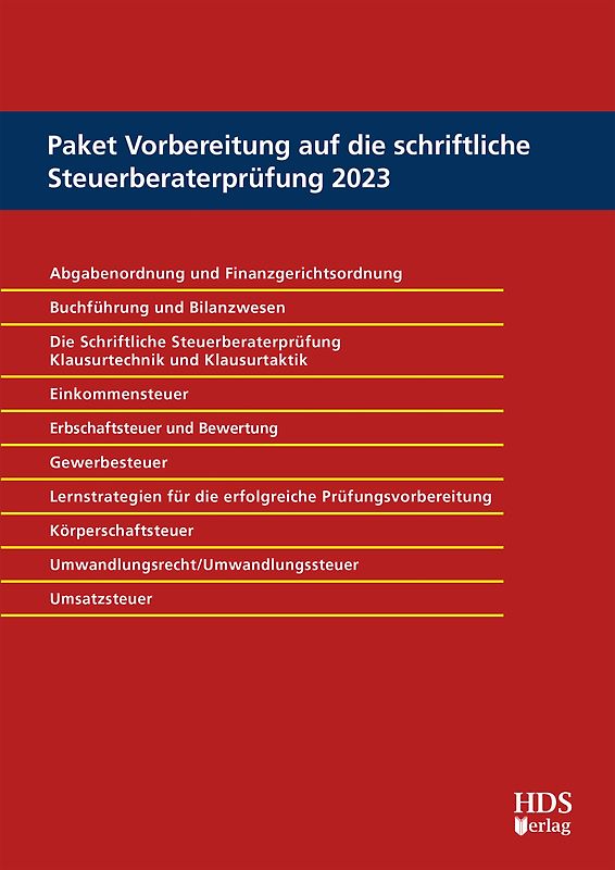 Paket Vorbereitung auf die schriftliche Steuerberaterprüfung 2023