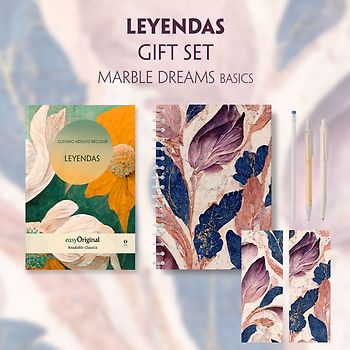 Leyendas (with audio-online) Readable Classics Geschenkset + Marmorträume Schreibset Basics