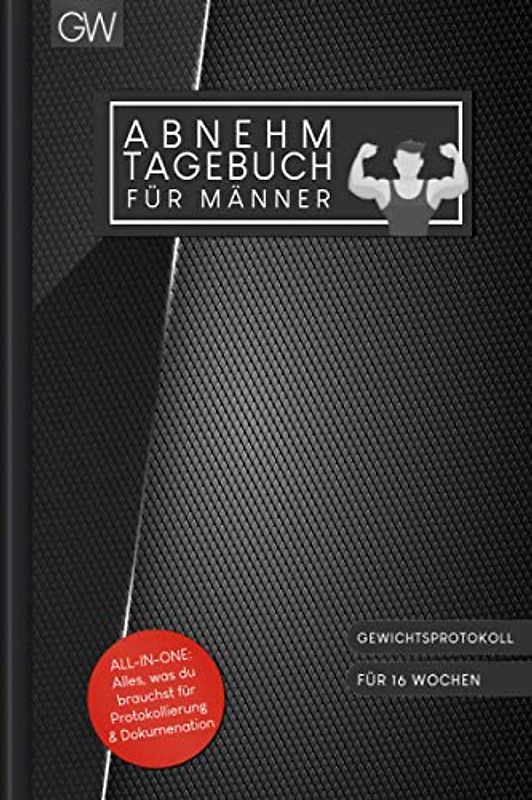 ABNEHMTAGEBUCH FÜR MÄNNER: Ernährungstagebuch zum Ausfüllen für 16 Wochen in A5 | Motiv: Benjamin