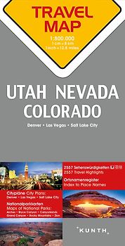KUNTH TRAVELMAP Utah, Nevada, Colorado 1:800.000