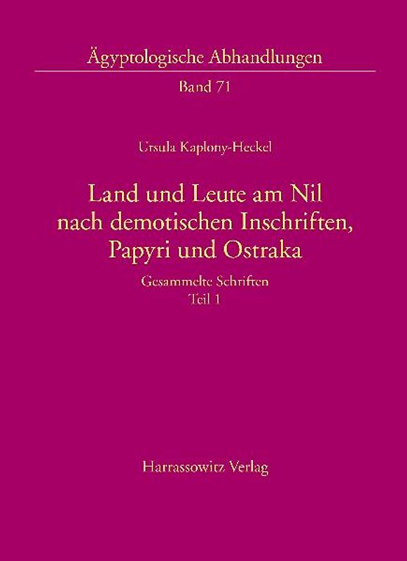 Land und Leute am Nil nach demotischen Inschriften, Papyri und Ostraka