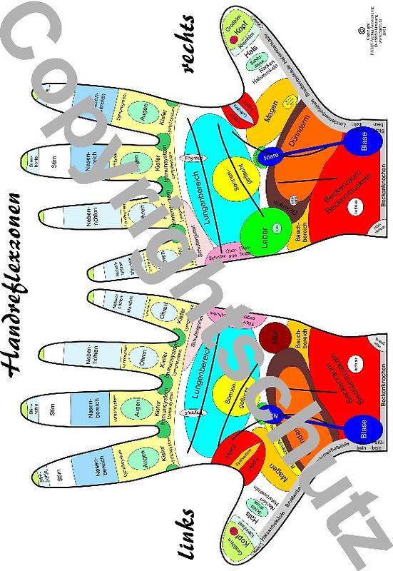 Reflexzonenübersicht - Hände