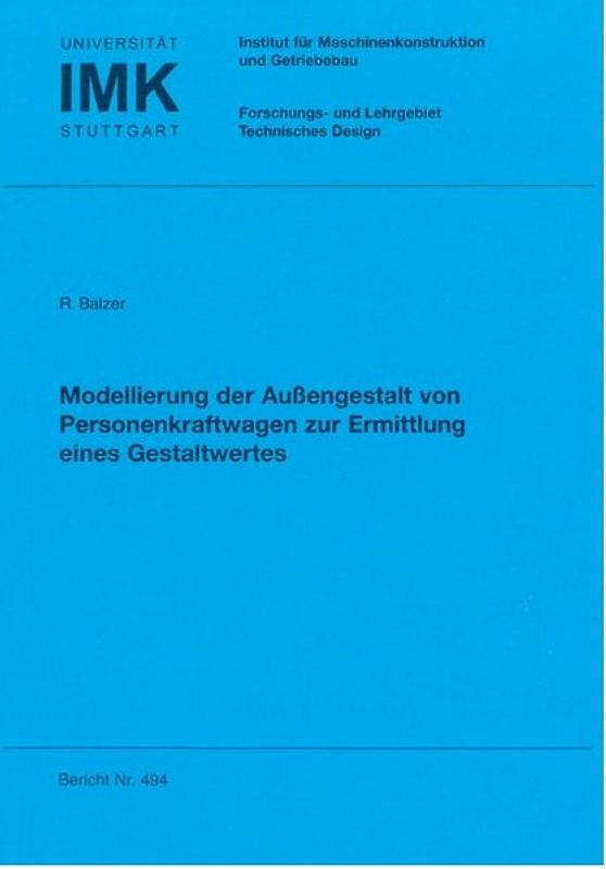 Modellierung der Außengestalt von Personenkraftwagen zur Ermittlung eines Gestaltwerts