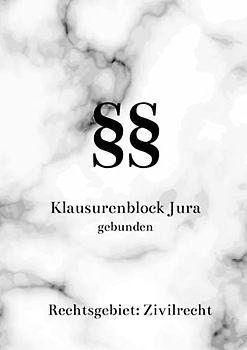 Klausurenblock Jura gebunden: Klausurenbuch blanko - in Heftform | ideal für Fallübungen im Zivilrecht - Marmor (Klausurblock gebunden)