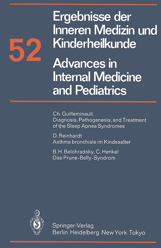Ergebnisse der Inneren Medizin und Kinderheilkunde / Advances in Internal Medicine and Pediatrics