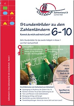 Stundenbilder zu den Zahlenländern 6 bis 10, Kennst du mich und mein Land?