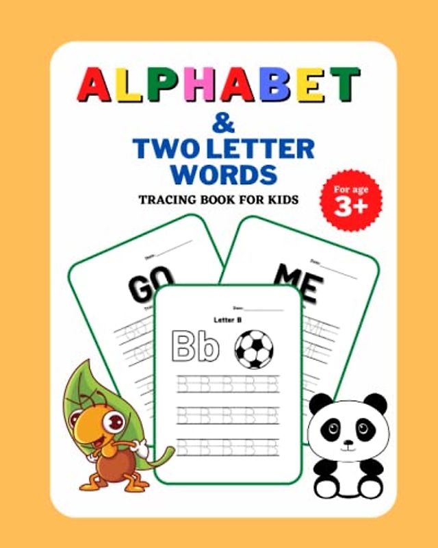 Alphabet and Two Letter Words Tracing Book: Sight Words Handwriting Book for Kids Age 3-6