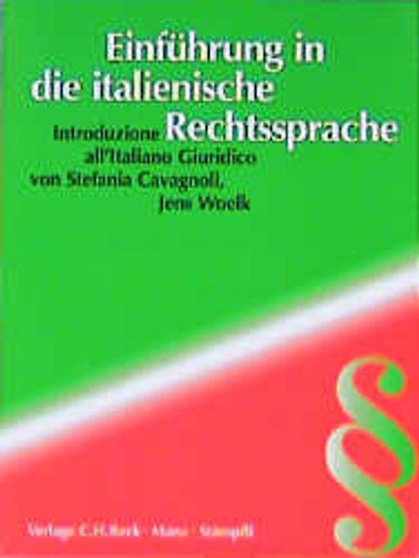 Einführung in die italienische Rechtssprache /Introduzione all'Italiano Guiridico