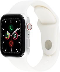 Apple Watch SE 44 mm boîter aluminium argent et bracelet sport blanc [Wi-Fi + Cellulaire]