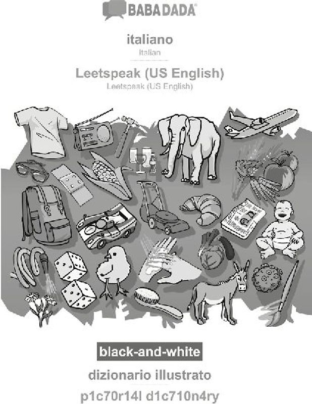 italiano - Leetspeak (US English), dizionario illustrato, BW