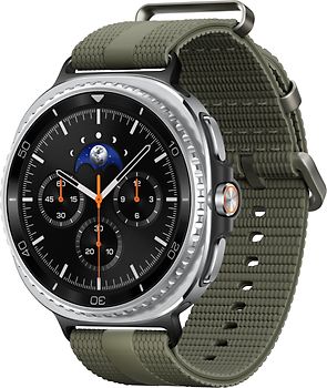 Samsung Galaxy Watch8 Classic 46 mm Boîtier aluminium noir sur Sport Chic S/M kaki [Wi-Fi]
