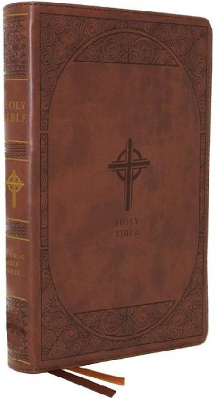 Nabre, New American Bible, Revised Edition, Catholic Bible, Large Print Edition, Leathersoft, Brown, Thumb Indexed, Comfort Print