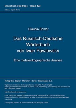 Das Russisch-Deutsche Wörterbuch von Iwan Pawlowsky