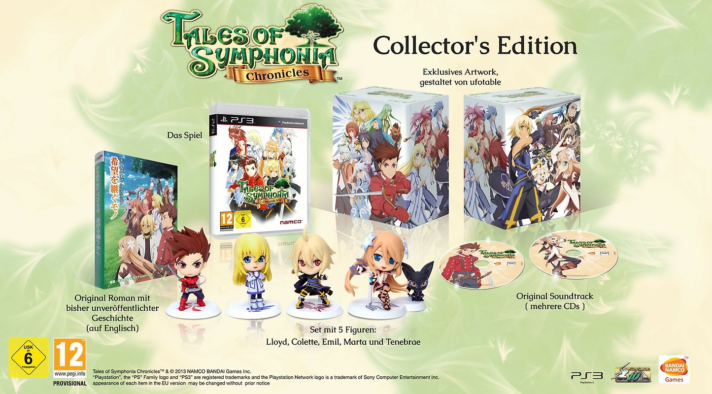 Tales of Symphonia Chronicles [Collector's Edition inkl. 5 Mini Figuren, Soundtrack, Exclusiver Roman auf englisch, Sammlerbox] PlayStation 3