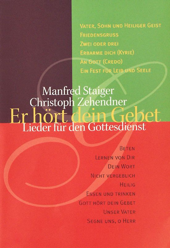 Er hört dein Gebet - Chorpartitur. Lieder für den Gottesdienst