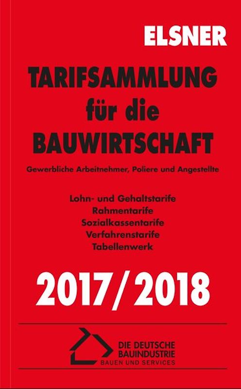 Tarifsammlung für die Bauwirtschaft 2017/2018
