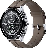 Xiaomi Watch 2 Pro 46 mm argent avec bracelet cuir marron [Wi-Fi + 4G]