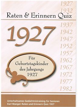 Raten und Erinnern Quiz 1927