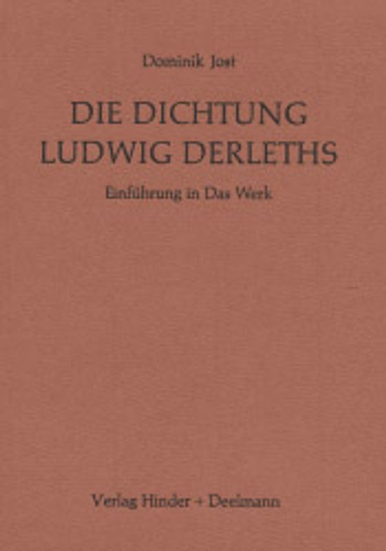 Die Dichtung Ludwig Derleths