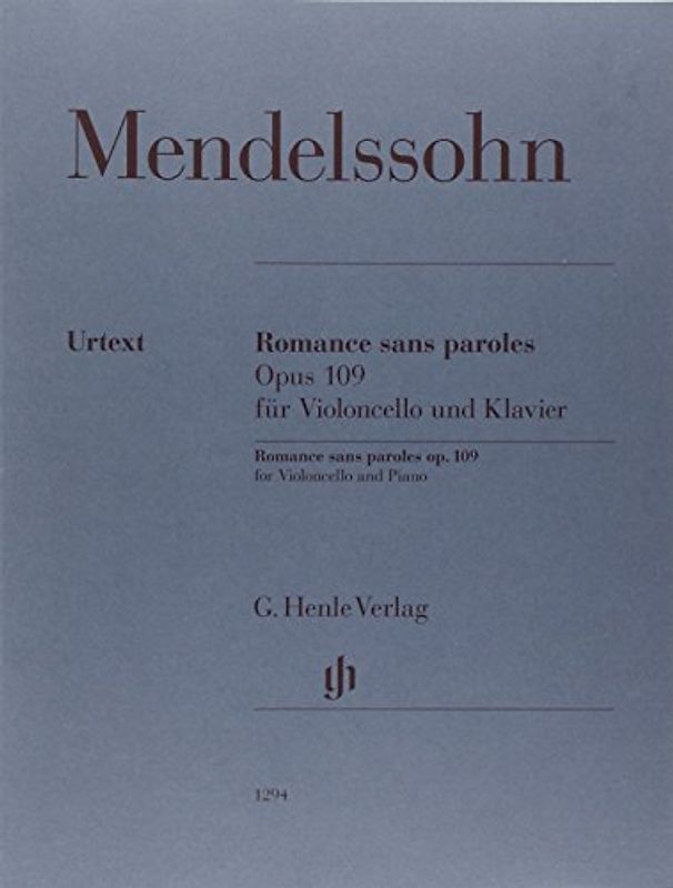 Romance sans paroles op. 109; Violoncello und Klavier: Besetzung: Violoncello und Klavier (G. Henle Urtext-Ausgabe)