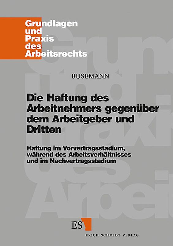 Die Haftung des Arbeitnehmers gegenüber dem Arbeitgeber und Dritten
