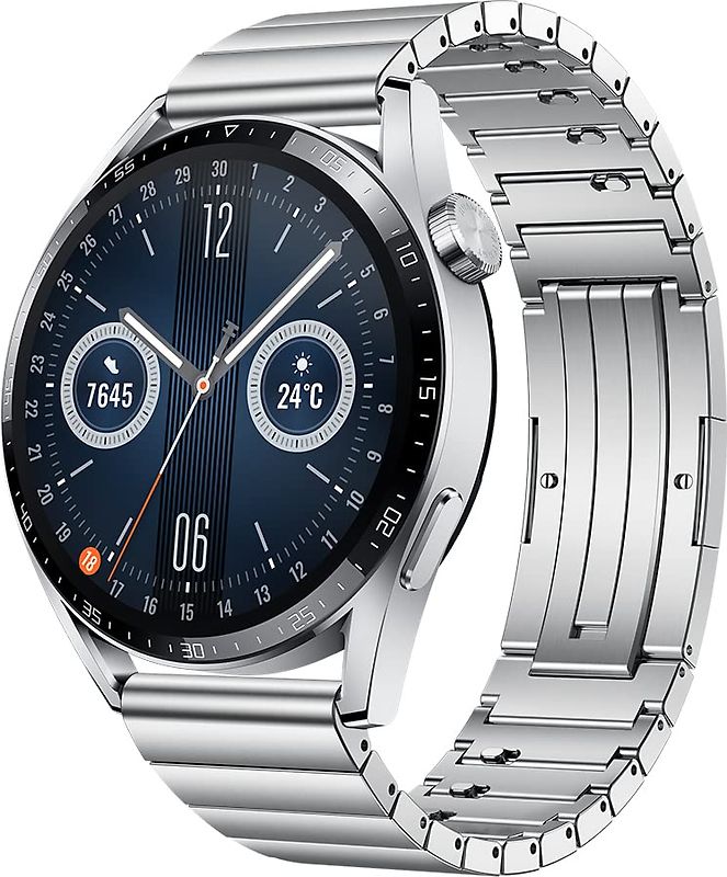 Huawei Watch GT 3 46 mm argent avec bracelet métallique argent
