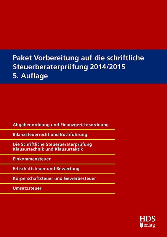 Paket Vorbereitung auf die schriftliche Steuerberaterprüfung 2014/2015