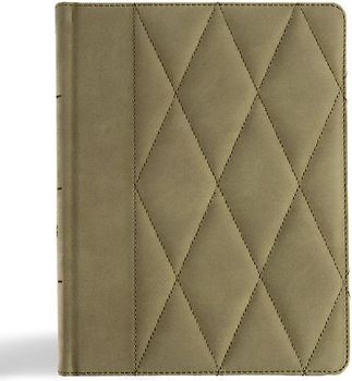 CSB Notetaking Bible, Large Print Edition, Sage Suedesoft Leathertouch Over Board
