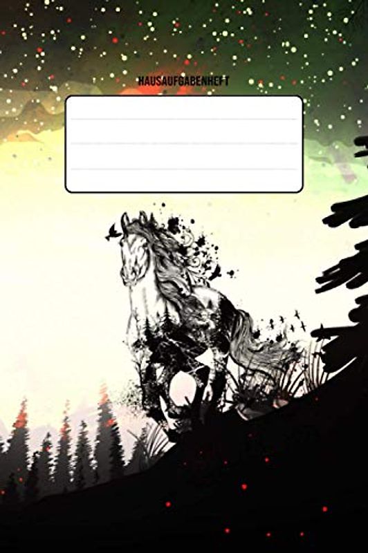 Hausaufgabenheft: A5 für Mädchen und Jungen - Mit Stundenplan und Tageseinteilung für das ganze Schuljahr ohne Datum - 100 Seiten mit vielen Extras - ... Buch Cover Design mit einem Pferd als Motiv