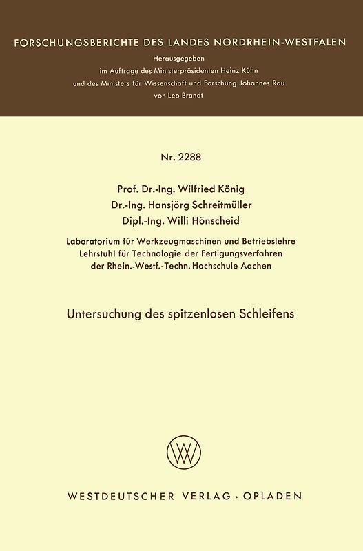 Untersuchung des spitzenlosen Schleifens