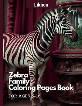 Likhon Zebra Family Coloring Pages Book for Ages 5-16