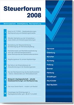 Blickpunkt "Kapitalgesellschaft" - Aktuelle Gesetzesentwicklungen und Rechtsprechung