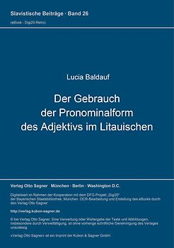 Der Gebrauch der Pronominalform des Adjektivs im Litauischen