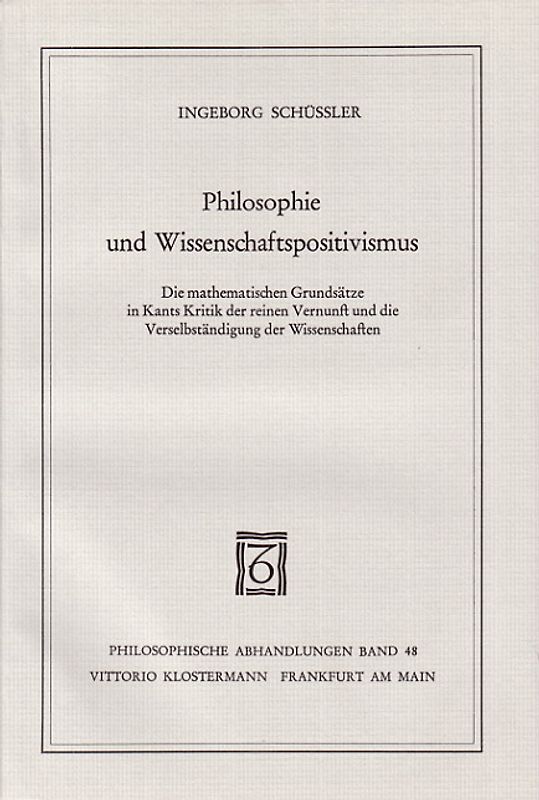 Philosophie und Wissenschaftspositivismus