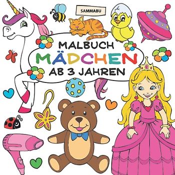 Malbuch Mädchen ab 3 Jahren: Großer Malspaß im Quadrat (2. Auflage)