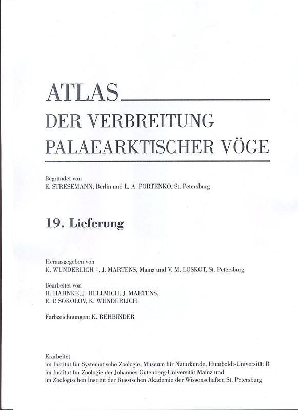 Atlas der Verbreitung palaearktischer Vögel