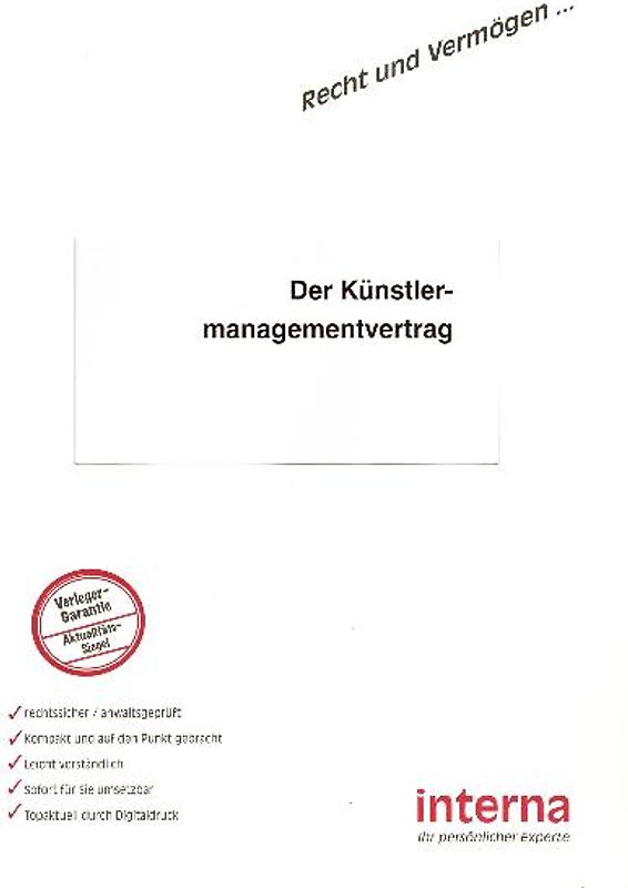 Der Künstlermanagementvertrag