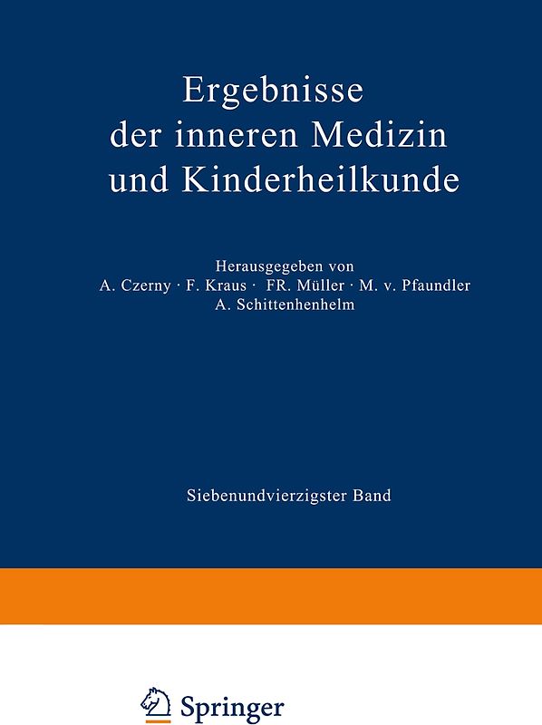 Ergebnisse der Inneren Medizin und Kinderheilkunde