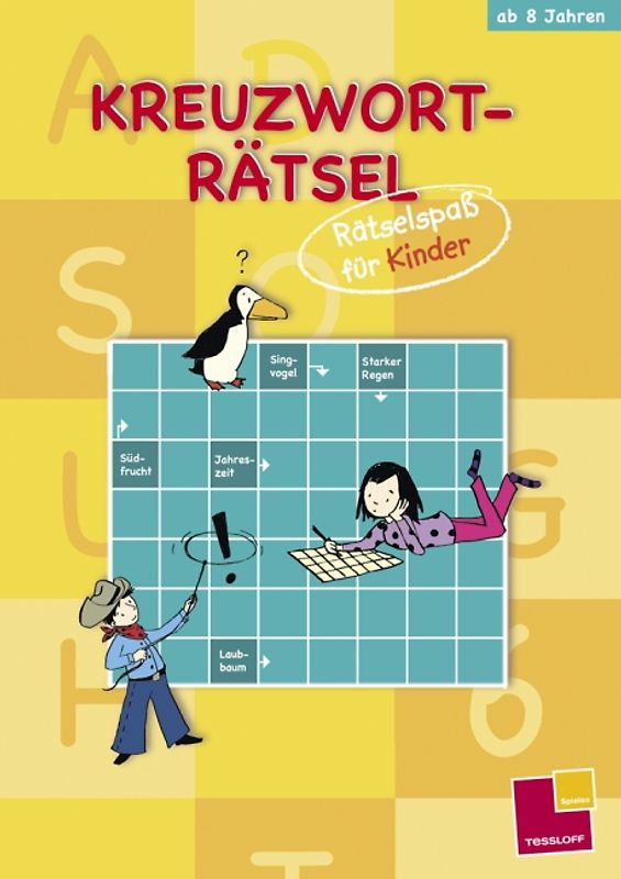 Kreuzworträtsel. Rätselspaß für Kinder - gelb