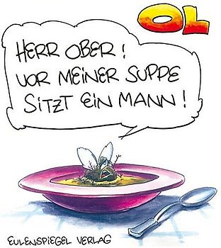 Herr Ober! Vor meiner Suppe sitzt ein Mann!