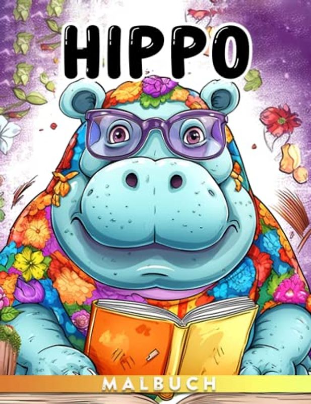 Hippo Malbuch: Entspannen Sie sich mit einer Vielzahl von Nilpferd-Illustrationen, perfekte Geschenke für Kinder, Mädchen und Erwachsene zum ... Sie die beruhigende Welt der Nilpferde.