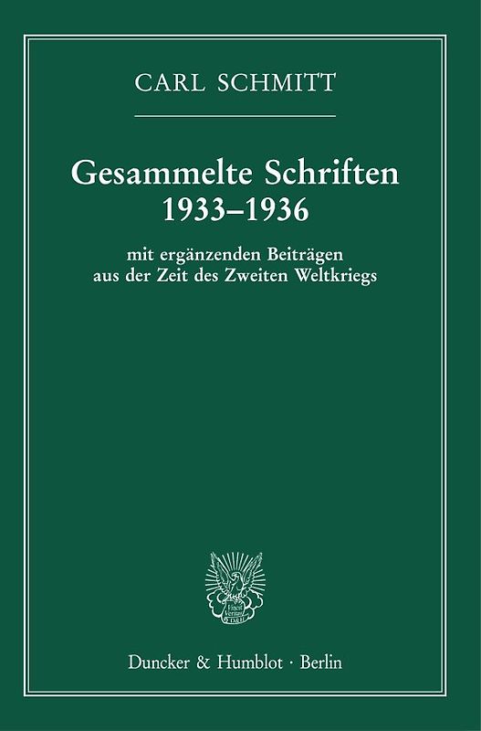 Gesammelte Schriften 1933–1936.