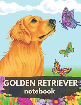 Golden Retriever Notebook: Cute Journal 8.5 x 11 inch, 100 Pages Wide Ruled Paper - Perfect Gift For Golden Retriever Lover and Kids