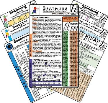 Beatmungs-Karten-Set - professional 2016 (7er-Set) - Medizinische Taschen-Karte