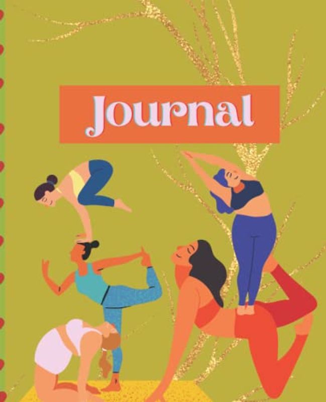 Yoga journal for kids, teens and tweens, 7.5 X 9.25 inches, exercise journal, healthy living, 108 lined pages, glossy cover