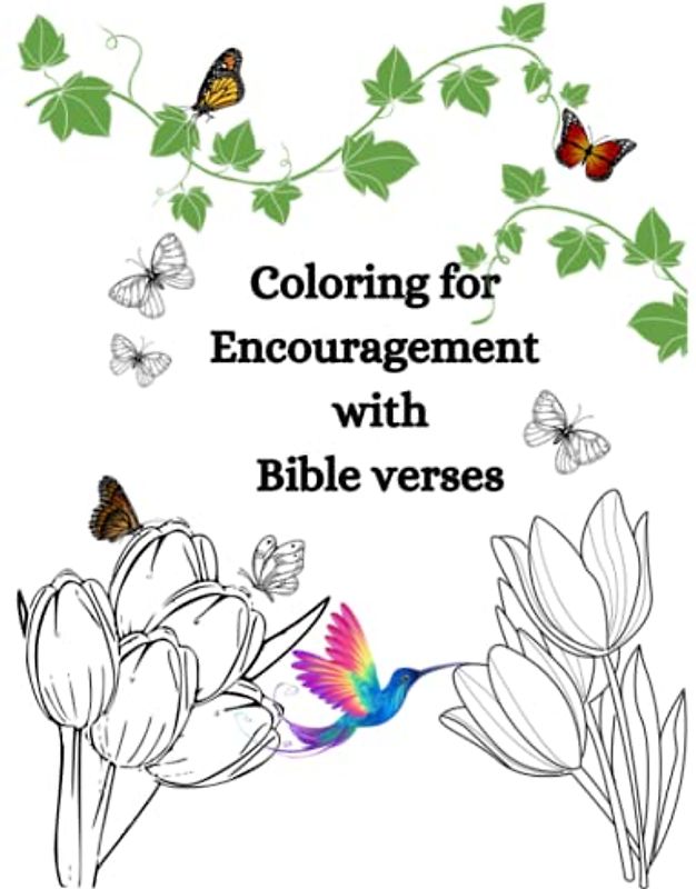 Coloring for Encouragement with Bible verses for teens and adults, Religious gift of Scripture
