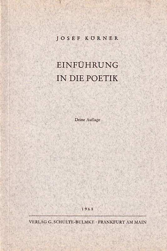 Einführung in die Poetik
