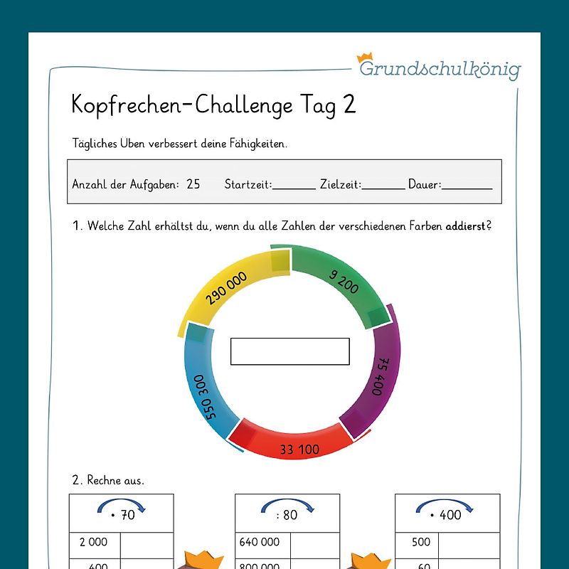 Die 14-Tage-Kopfrechen-Challenge im Zahlenraum 1 000 000